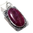 thumbnail image 1 of Ruby(Simulated) Gemstone Handmade 925 Sterling Silver Pendant 2.56", 1 of 2
