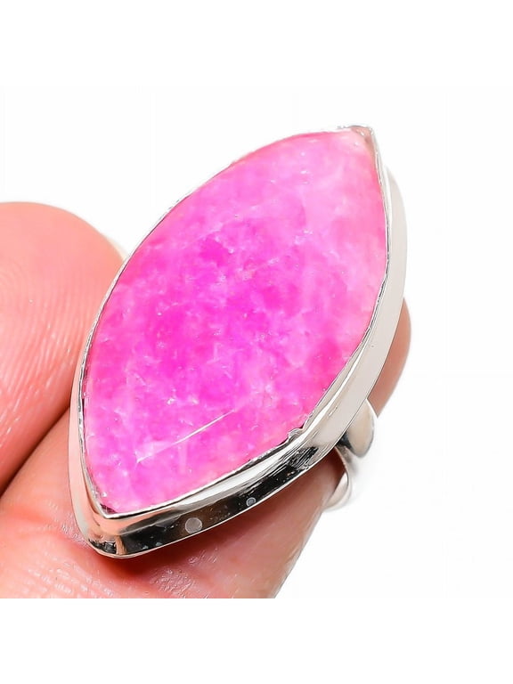 Ruby(Simulated) Gemstone Handmade 925 Sterling Silver Jewelry Ring Size 7