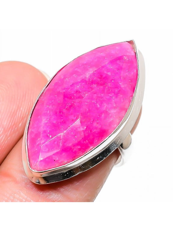 Ruby(Simulated) Gemstone Handmade 925 Sterling Silver Ring Size 6.5