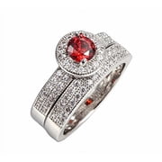 Ruby Simulated Micro Inserted Band Ring size 9