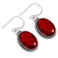 thumbnail image 1 of Ruby Simulated Women Jewelry 925 Sterling Silver Earring, 1 of 4