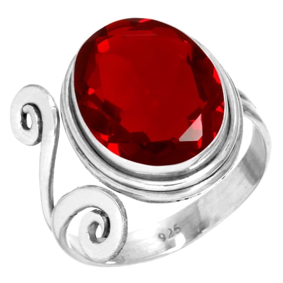Ruby Simulated Women Jewelry 925 Sterling Silver Ring