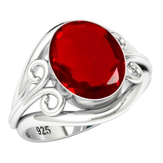 Ruby Simulated Women Jewelry 925 Sterling Silver Ring