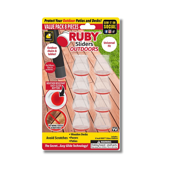 Ruby Sliders Outdoors As Seen On TV - Set of 16 Premium Outdoor Furniture Leg Covers