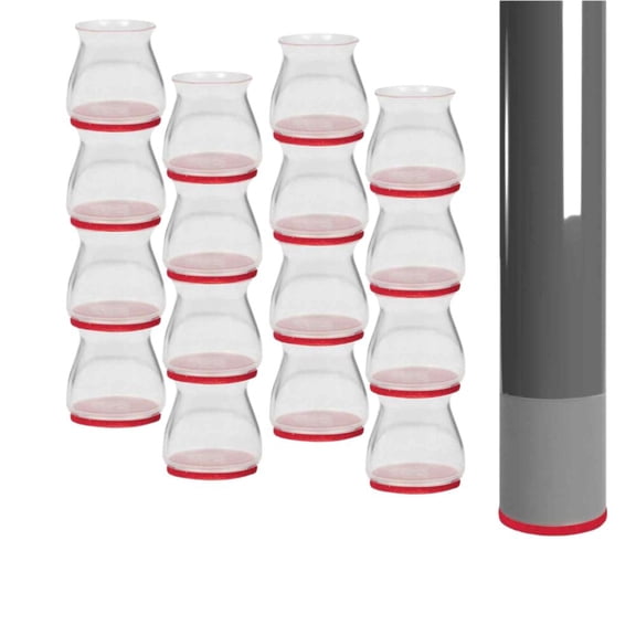 Ruby Sliders Small Chair Leg Caps, Clear Plastic, 16-Pack, One Size Fits Most