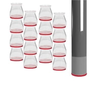 Ruby Sliders Small Chair Leg Caps, Clear Plastic, 16-Pack, One Size Fits Most