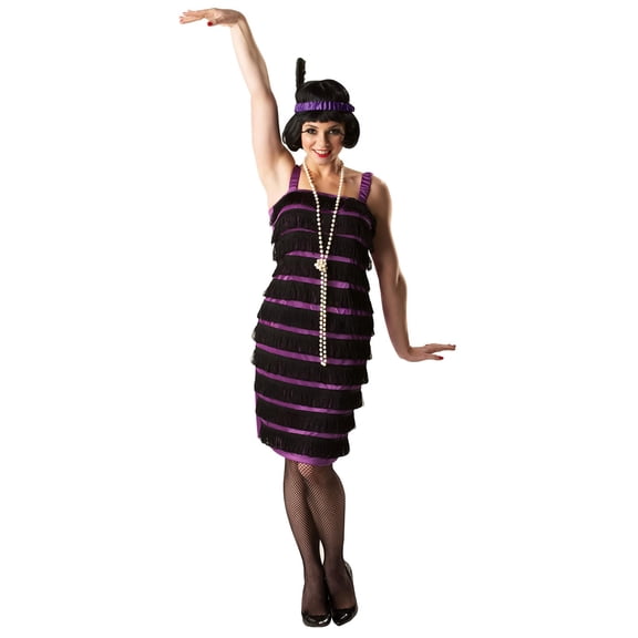 Ruby Slipper Sales Co., LLC (Rubies) Purple & Black Flapper Adult Costume Dress | Small (Size 8-10) Female
