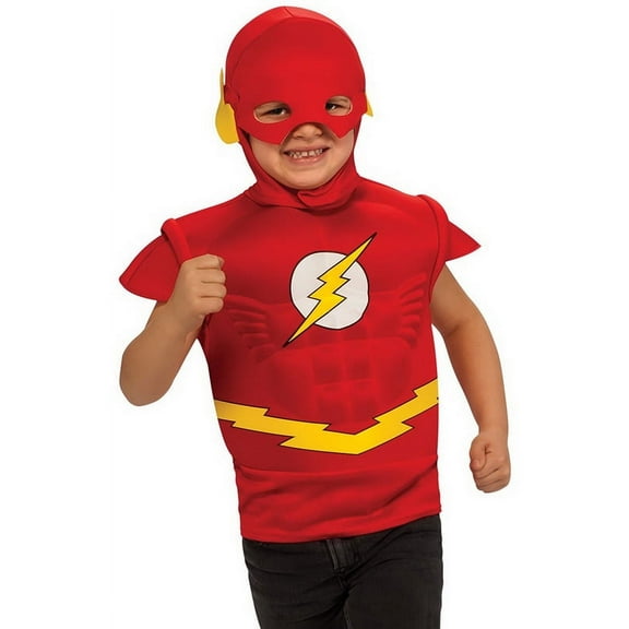 Ruby Slipper Sales Co., LLC (Rubies) The Flash Muscle Chest Child Costume Shirt w/ Headpiece Unisex