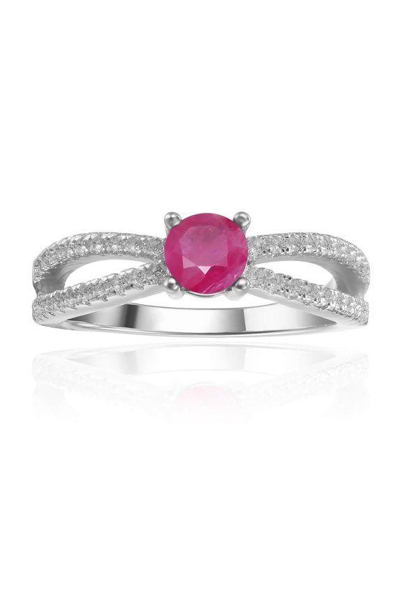 Ruby Split Band Engagement Ring