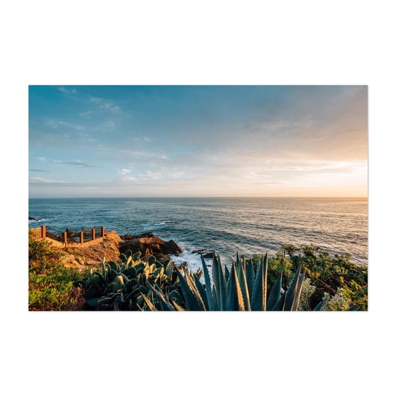 Ruby Street Park - Laguna Beach California Photography Coastal Ocean Sunset Cactus Landscape Beach Nature Unframed Wall Art Print 4 x 6 inches