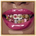 thumbnail image 1 of Ruby Teeth Canvas Print Fashion Art Prints by Art Remedy, Gold Frame, 30 x 30, 1 of 6
