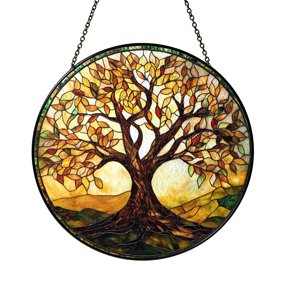 Ruby Tree of Life Suncatcher Circle Gift Zen Sacred Round Item Sun