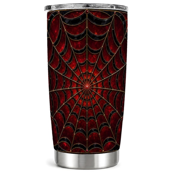 Ruby Tumbler 20oz, Spider Web Tumbler, Gothic Stainless Steel Travel Cup