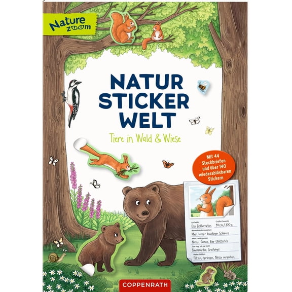 Ruby Warnecke Natur-Stickerwelt: Tiere in Wald und Wiese: Mit 44 Steckbriefen und  (Hardcover)
