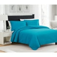thumbnail image 1 of Ruby Waves Microfiber Quilt Set Medium Blue - Queen, 1 of 5