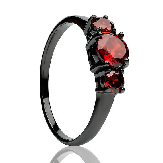 Ruby Wedding Ring - Solitaire Wedding Ring - Ruby Titanium Ring - Engagement Ring, 4.5