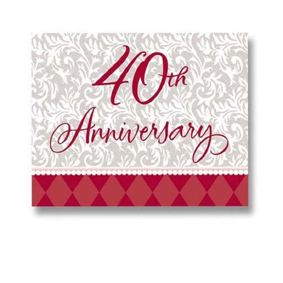 Ruby Wishes 40th Wedding Anniversary Invitations, 8ct 4 x 5