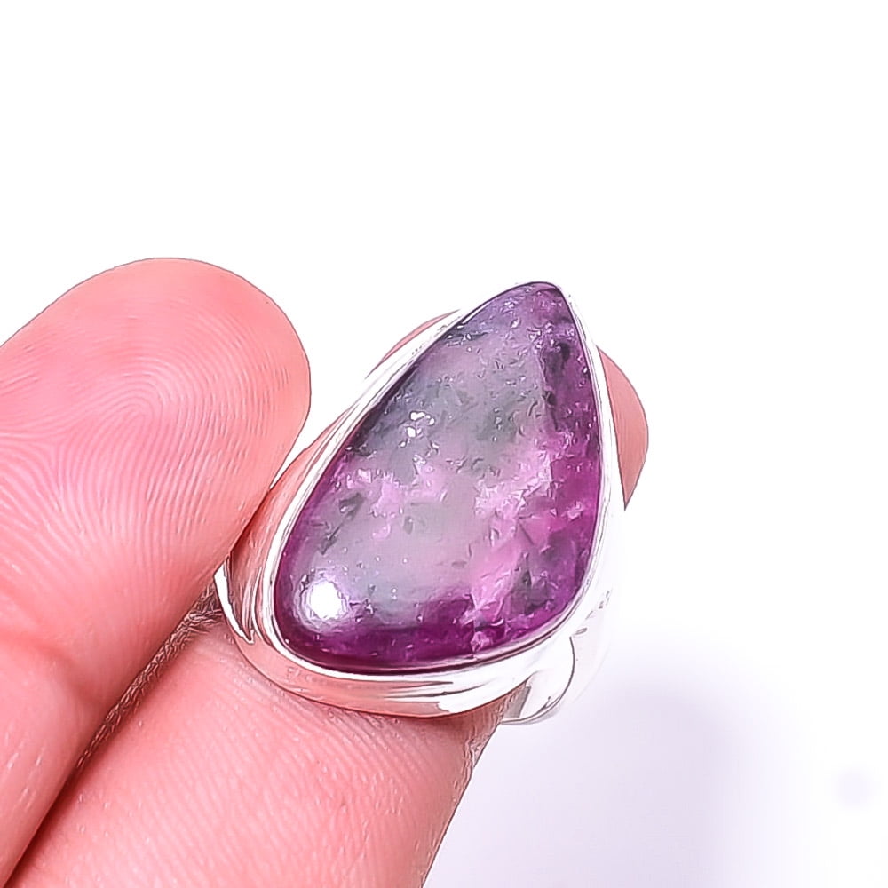 ZAM GEMS Ruby With Hornblende - Tanzania Gemstone 925 Sterling Silver Ring S.9 R948428153, Christmas Sale, Birthday Gift, Beautiful Jewelry For Woman