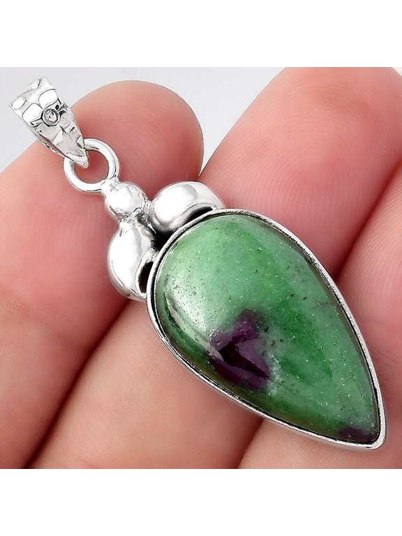 Ruby-Zoisite - Africa 925 Sterling Silver Pendant Jewelry P-1694 SDP156491