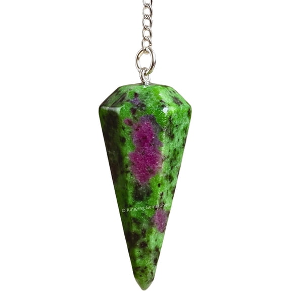 Ruby Zoisite Crystal Pendulum for Divination - Dowsing Crystals & Healing Stones