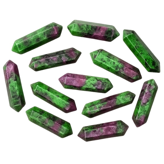 Ruby Zoisite Crystal Points Double Terminated, Healing Crystals for Crafts, Crystal Grid, DIY Work (Pack of 3)