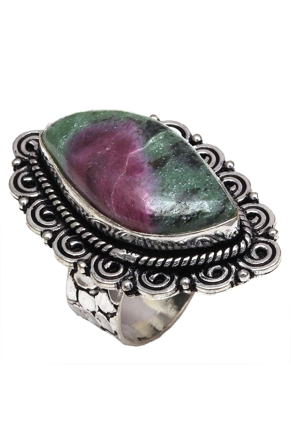 Ruby Zoisite Gemstone Handmade Gift For Her Jewelry Ring"7"