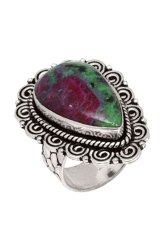Ruby Zoisite Gift For Christmas Gifted Jewelry Ring "7.5"