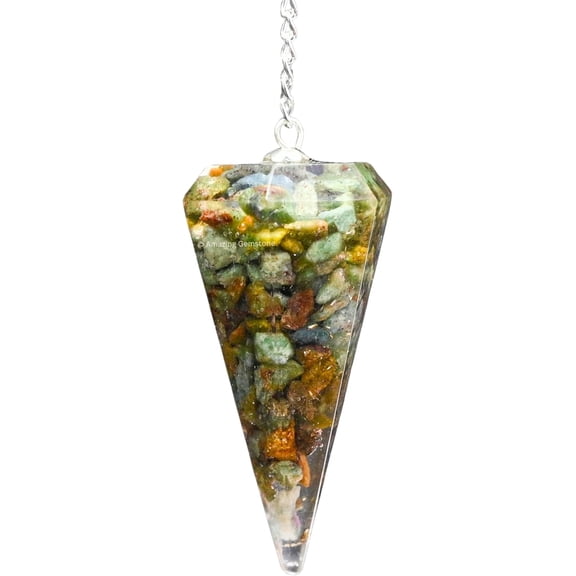 Ruby Zoisite Orgone Crystal Pendulums for Divination and Dowsing