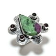 thumbnail image 1 of Ruby in Zoisite,Amethyst  Handmade 925 Sterling Silver Ring Size 10, 1 of 2