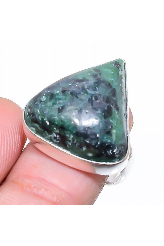 Ruby in Zoisite Handmade 925 Sterling Silver Jewelry Ring Size 6