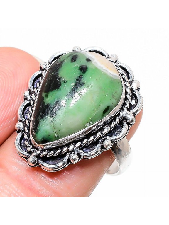 Ruby in Zoisite Handmade 925 Sterling Silver Jewelry Ring Size 8.5