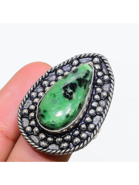 Ruby in Zoisite Handmade 925 Sterling Silver Jewelry Ring Size 8