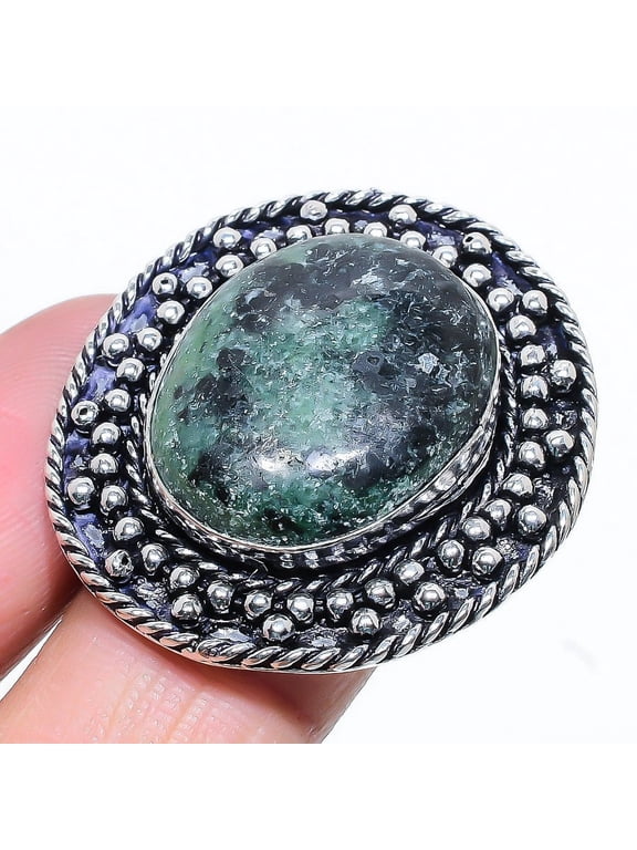 Ruby Zosite Lab-Created Handmade 925 Sterling Silver Jewelry Ring Size 9