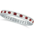 thumbnail image 1 of Ruby and Diamond Channel Set Ring Eternity Band 14k White Gold (1.04ctw), 1 of 2