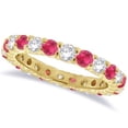 thumbnail image 1 of Ruby and Diamond Eternity Ring Band 14k Yellow Gold (1.07ct), 1 of 3