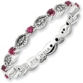 thumbnail image 1 of Ruby and Diamond Sterling Silver Polished Ring, 1 of 6