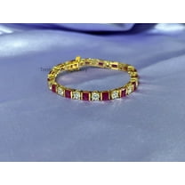 Ruby and Diamond Tennis Bracelet,Silver gold plated,mother,father,man,women gift for her