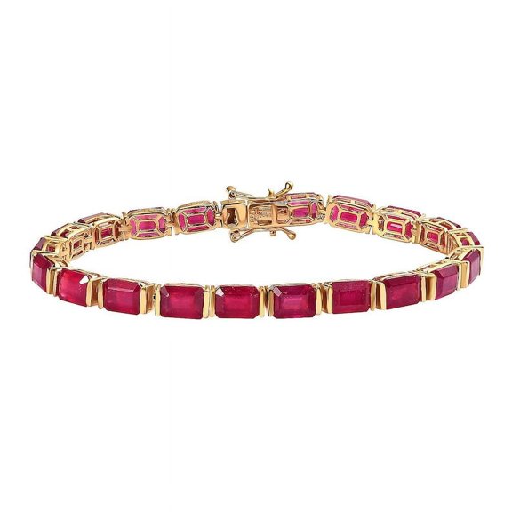 Ruby emerald cut tennis bracelet everyday gemstone jewellery best friend gift,Gift for her,silver bracelet