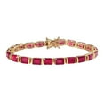 thumbnail image 1 of Ruby emerald cut tennis bracelet everyday gemstone jewellery best friend gift,Gift for her,silver bracelet, 1 of 4