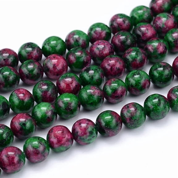 Ruby in Zoisite Beads Strands Dyed Round 6mm Hole: 1mm 62pcs/strand 15 inch diy