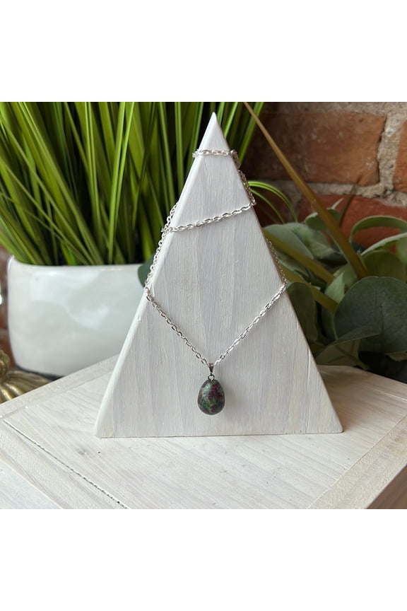 Ruby in Zoisite Teardrop Pendant .5"