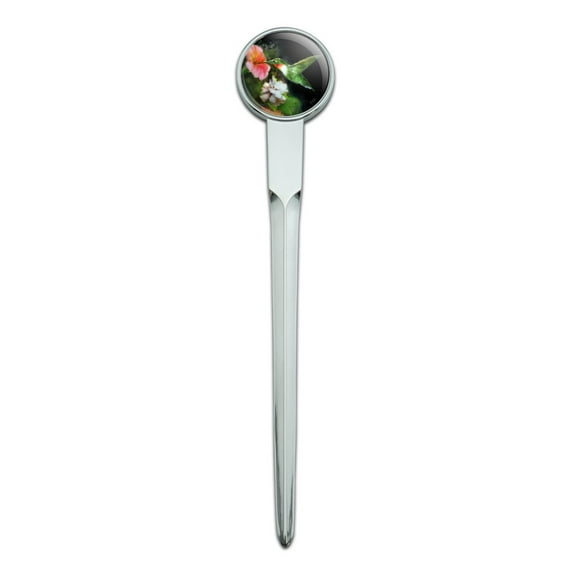 Ruby's Hummingbird Flower Garden Classic Chrome Plated Metal Envelope Letter Opener Slitter