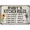 thumbnail image 1 of Ruby's Kitchen Rules Chic Sign Vintage Decor 12x18 Metal Sign 112180032093, 1 of 1