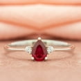 thumbnail image 1 of Ruby and simulated Diamond Ring | Pear Cut Vintage Ruby Ring | 14K Gold plated | Dainty Ruby Ring | July Birthstone Ring | Unique Ruby Stackable Ring |, 1 of 5