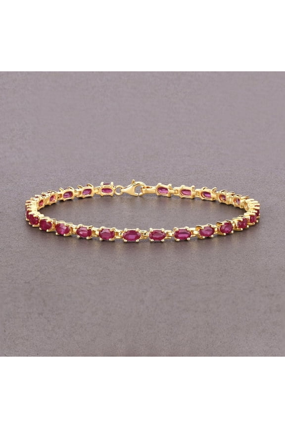 Ruby tennis Bracelet,Silver Gold Plated, gift for Her,valentine women men