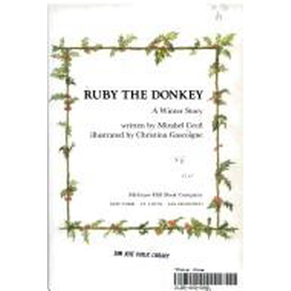 Pre-Owned Ruby the donkey: A winter story (Hardcover) 0070103216 9780070103214