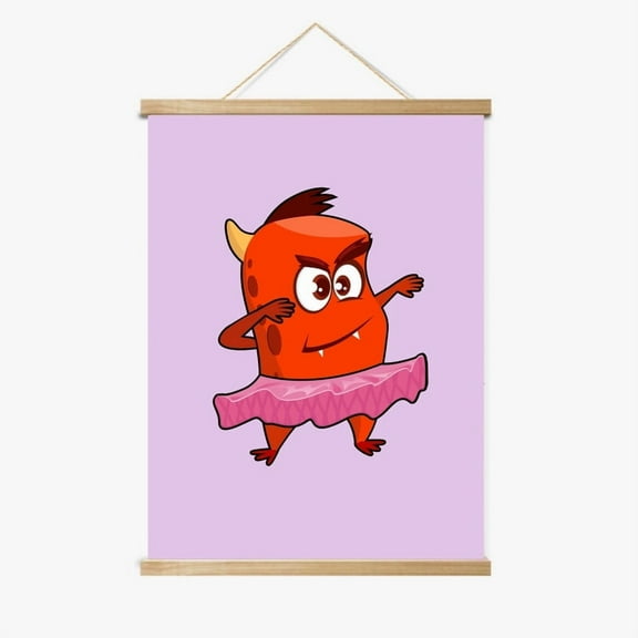 Ruby the Red Monster Magnetic Wood Frame Hanger by Dancing Littles Jungle
