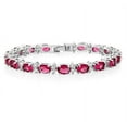 thumbnail image 1 of Ruby and zircon bracelet, Natural Ruby jewelry, July Birthstone, Sterling Silver jewelry, Silver bracelet, 925 silver, Bracelet for wedding anniversary, Christmas Gift, Women Bracelet Bangle, 1 of 2