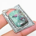 thumbnail image 1 of Ruby in Fuchsite Gemstone Handmade 925 Sterling Silver Jewelry Pendant 1.89", 1 of 1