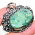 thumbnail image 1 of RubyFuchsite Gemstone Handmade 925 Sterling Silver Jewelry Pendant 2.01", 1 of 1